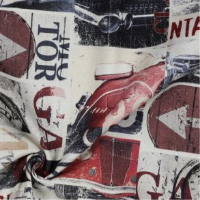 Canvas digital Vintage Cars, Brick red