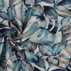 Canvas digital Leaves, Blue