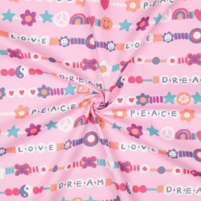 Fine poplin Love, Light Pink