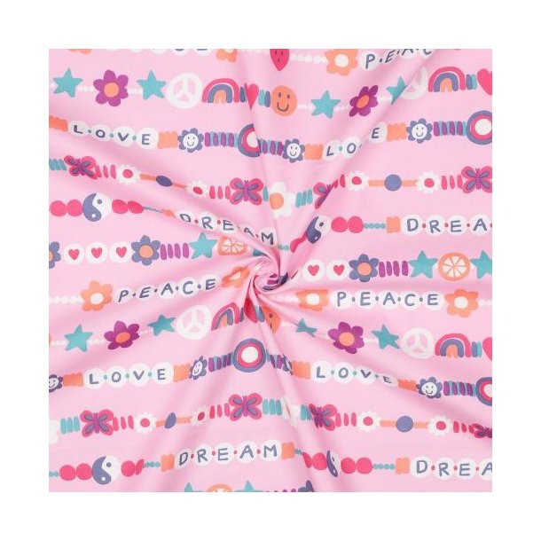 Fine poplin Love, Light Pink