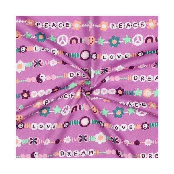 Fine poplin Love, Mauve