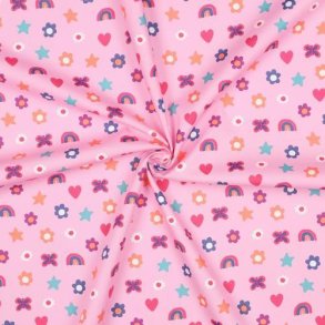 Fine poplin Love, Light pink