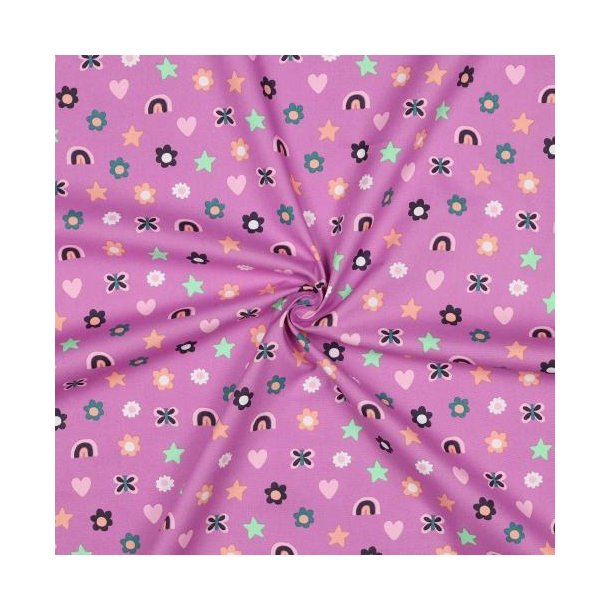 Fine poplin Love, Mauve