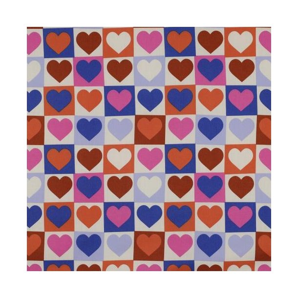 Fine poplin Hearts, Off-White