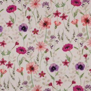 �kotex bomulds jersey Digital Flowers, Off-white