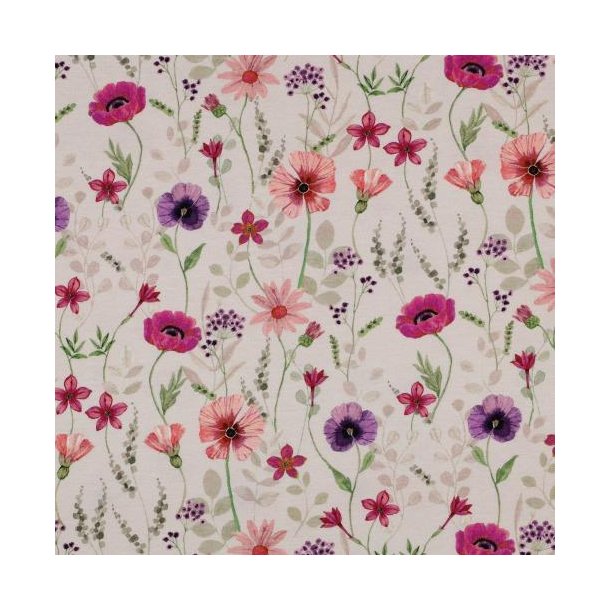 �kotex bomulds jersey Digital Flowers, Off-white