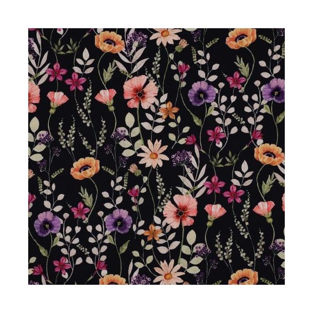 �kotex bomulds jersey Digital Flowers, Navy