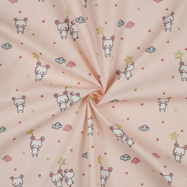 Poplin Glitter Sweet mouse, Powder