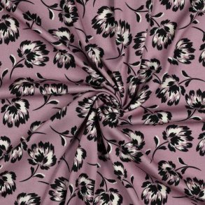 Rosella/viscose stretch Flowers, Grape