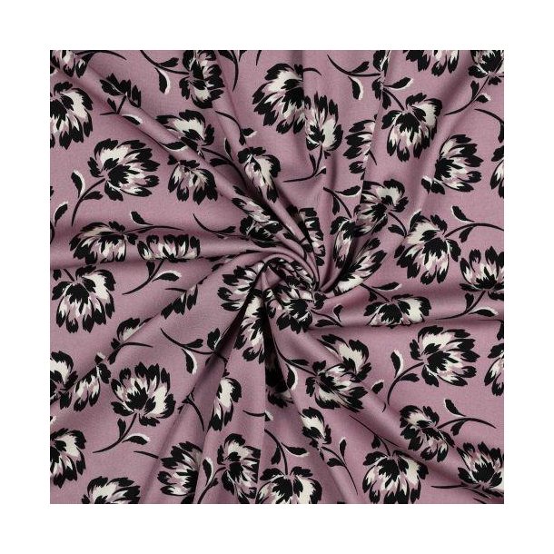 Rosella/viscose stretch Flowers, Grape