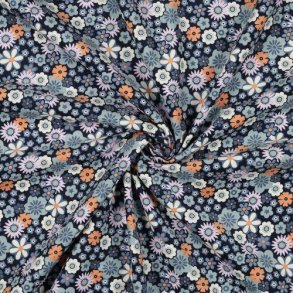 Babycord/fl�jl Flowers, Navy