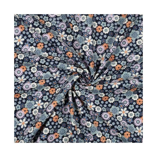 Babycord/fl�jl Flowers, Navy