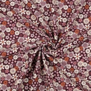 Babycord/fl�jl Flowers, Dark purple