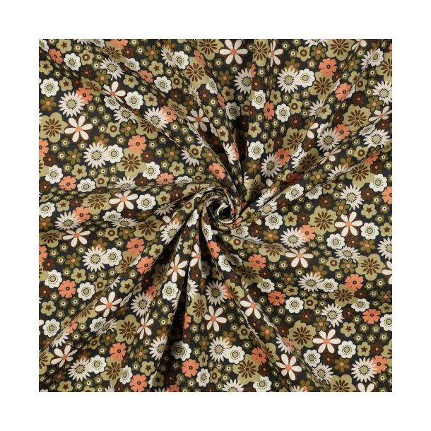 Babycord/fl�jl Flowers, Army green