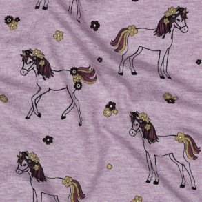 �kotex bomulds jersey Melange Glitter Horses, Purple
