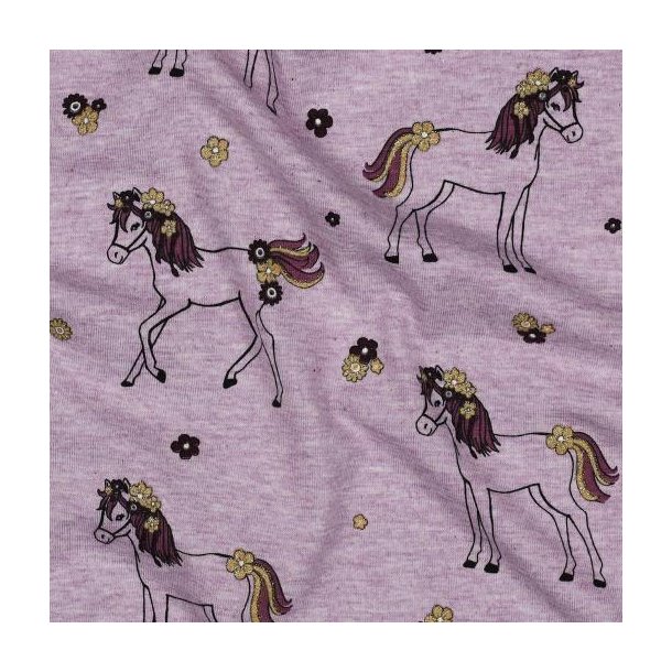 �kotex bomulds jersey Melange Glitter Horses, Purple