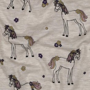 �kotex bomulds jersey Melange Glitter Horses, Light sand