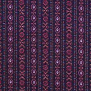 Fine poplin digital Flowers, Navy