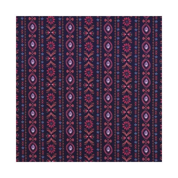 Fine poplin digital Flowers, Navy