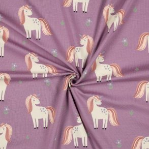 �kotex bomulds Jersey Glitter Unicorns, Grape