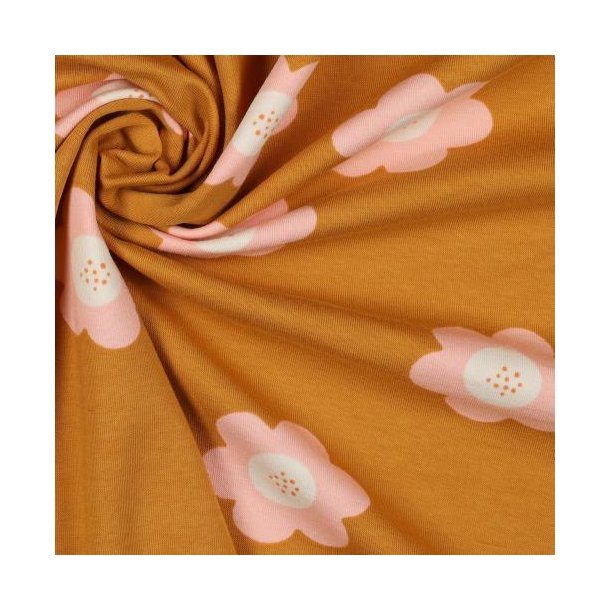 French Terry Big Flowers, Bronze