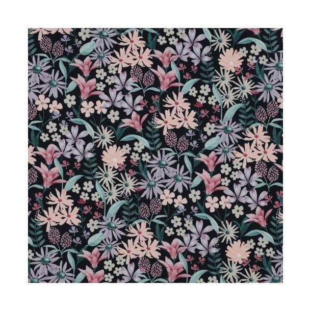 Jersey digital Flowers, Navy