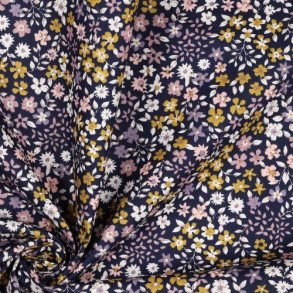 Poplin Small Flowers, Navy