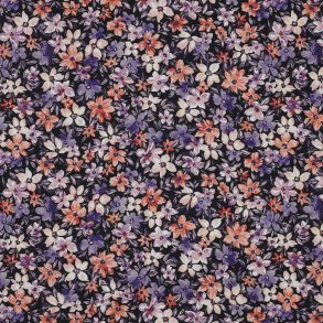 Poplin digital flowers, Black