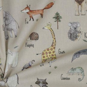 Poplin digital animals, Beige