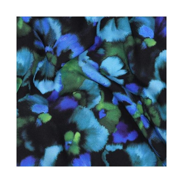 Lenzing Ecovero digital Flowers, Blue