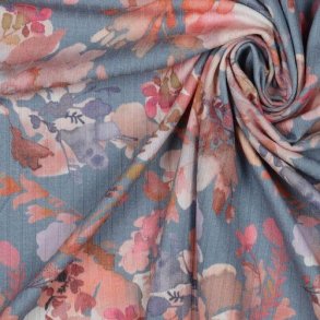 Rib jersey m/blomster