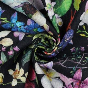 Canvas digital flowers, Black