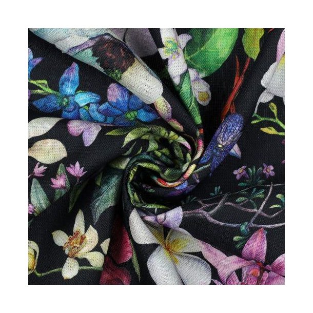 Canvas digital flowers, Black