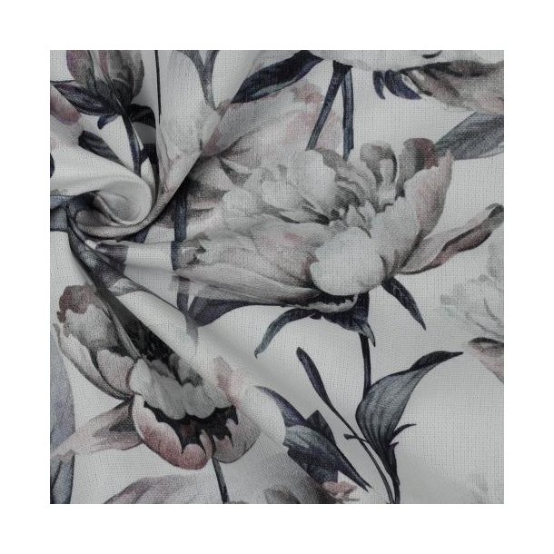 Canvas digital Flowers, White