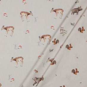Poplin Digital forest Animals, Sand