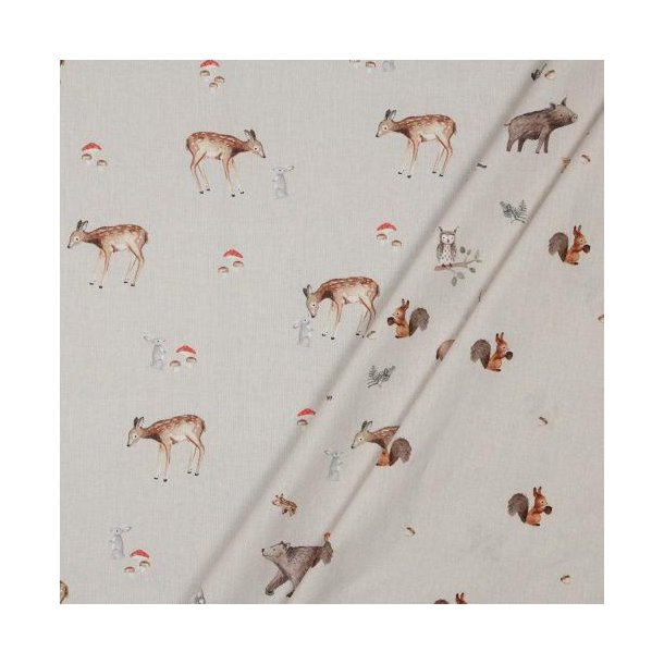 Poplin Digital forest Animals, Sand