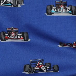 Poplin racing cars, Blue