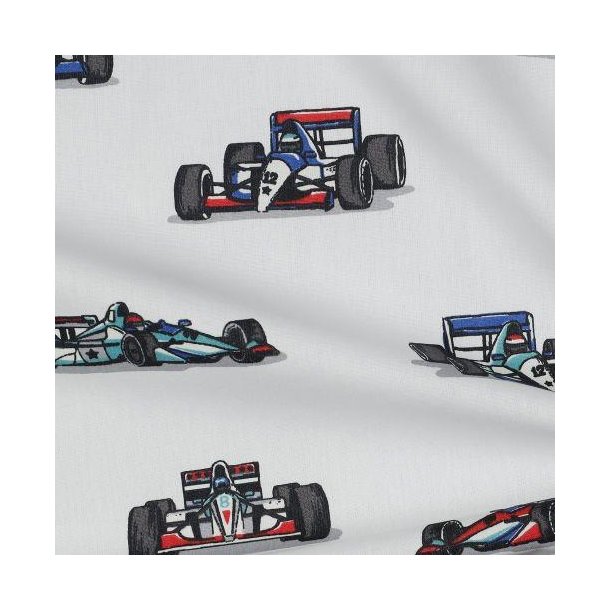 Poplin racing cars, White