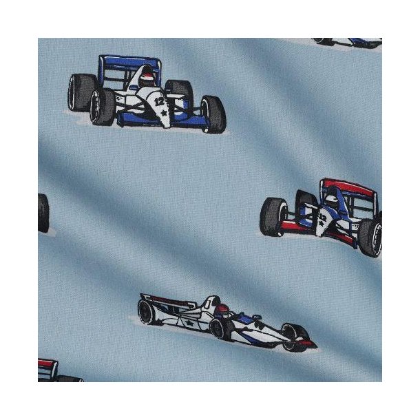 Poplin racing cars, Light blue