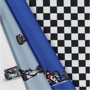 Poplin racing cars; Finish flag Black White, Ternet