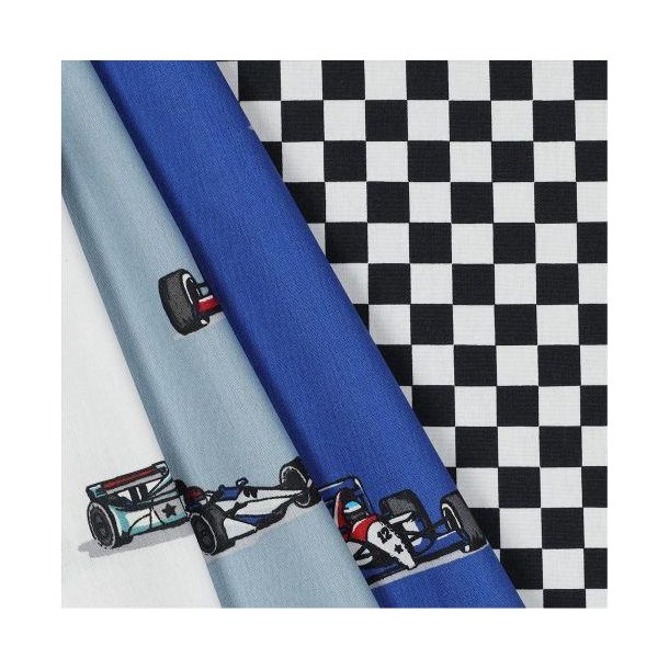 Poplin racing cars; Finish flag Black White, Ternet