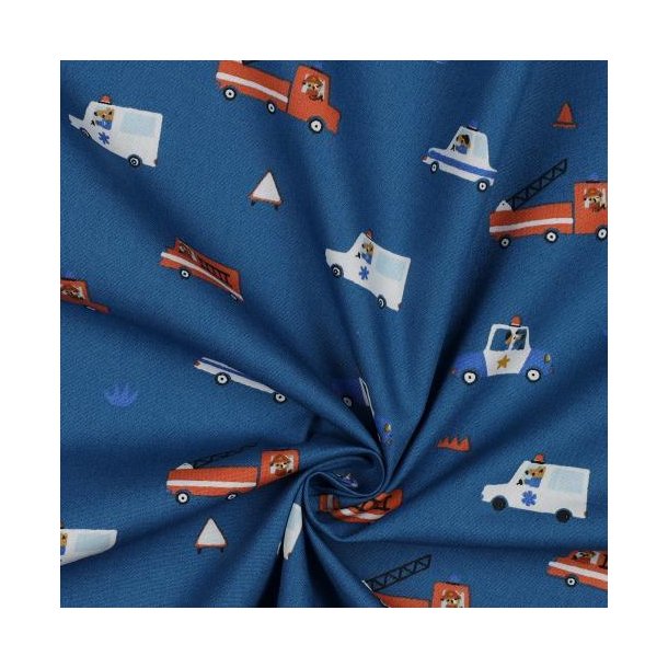 Poplin Gots Car Fire, Blue