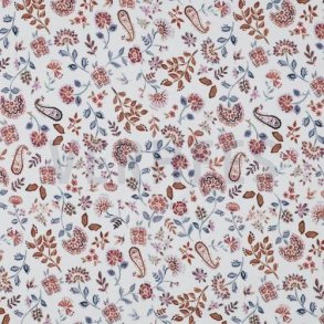 �kotex bomulds jersey Paisley Flowers, White lilac