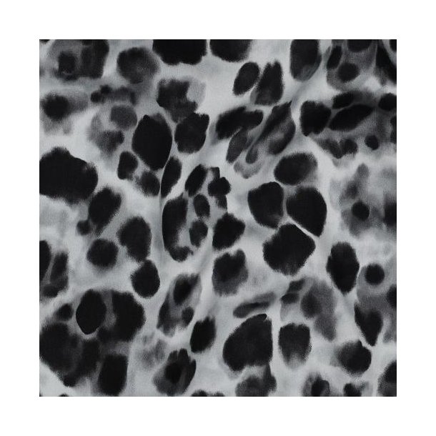 Viscose satin digital Animal skin, Black