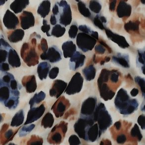 Viscose satin digital Animal skin, Ecru