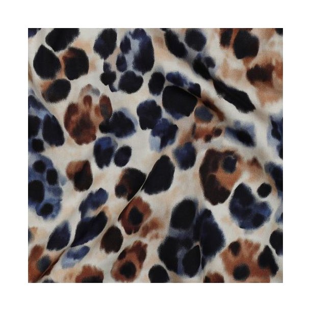 Viscose satin digital Animal skin, Ecru
