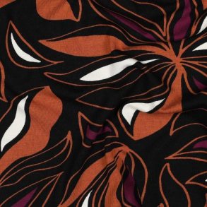 �kotex viscose jersey Flowers, Black