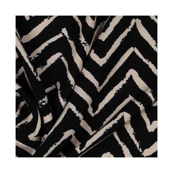 Viscose Zig Zag, Black