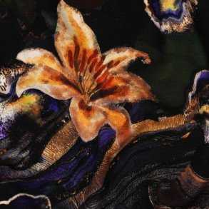 Punta Di Roma digital Flowers, Black