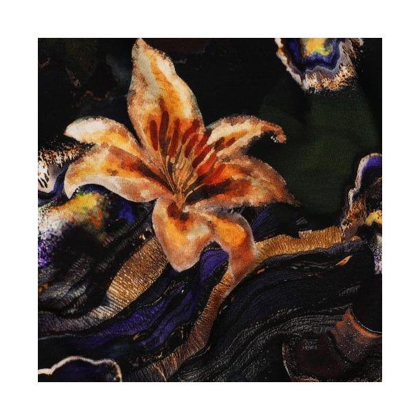 Punta Di Roma digital Flowers, Black